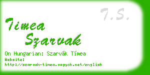 timea szarvak business card