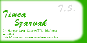 timea szarvak business card